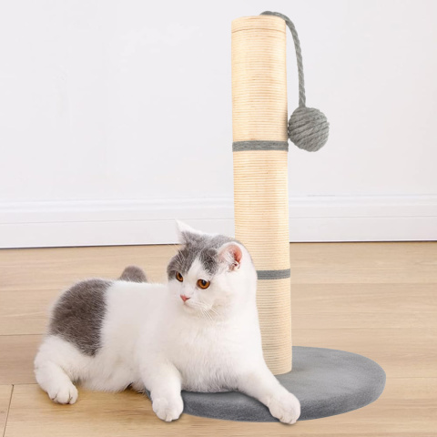 Drapak dla Kota Słupek 45cm Idealne Miejsce do Zabaw i Ostrzenia Pazurów Szary Drapak dla Kota Słupek 45cm Idealne Miejsce do Zabaw i Ostrzenia Pazurów Szary
