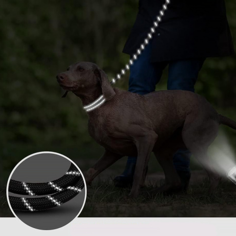 Smycz treningowa dla Dużego Psa Linka Gruba Odblaskowa wytrzymała gruba długa 5m Smycz treningowa dla Dużego Psa Linka Gruba Odblaskowa wytrzymała gruba długa 5m