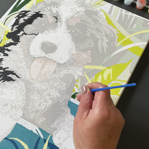 Malowanie Po Numerach Zestaw na Ramie Płótno Farby Akrylowe Pies 40x30 cm Malowanie Po Numerach Zestaw na Ramie Płótno Farby Akrylowe Pies 40x30 cm