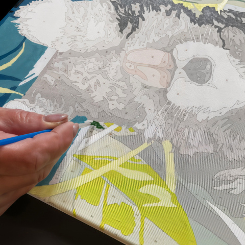 Malowanie Po Numerach Zestaw na Ramie Płótno Farby Akrylowe Pies 40x30 cm Malowanie Po Numerach Zestaw na Ramie Płótno Farby Akrylowe Pies 40x30 cm