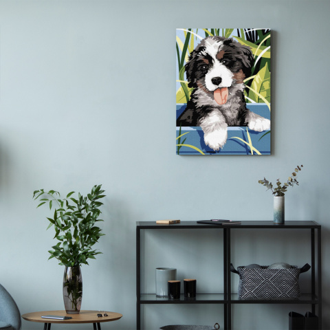 Malowanie Po Numerach Zestaw na Ramie Płótno Farby Akrylowe Pies 40x30 cm Malowanie Po Numerach Zestaw na Ramie Płótno Farby Akrylowe Pies 40x30 cm