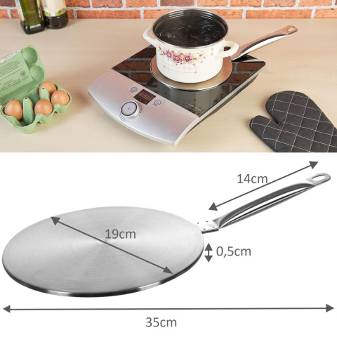 Adapter Indukcyjny Płyta kuchenna Podkładka Indukcyjna pod Garnek kawiarkę Solidna 19cm Adapter Indukcyjny Płyta kuchenna Podkładka Indukcyjna pod Garnek kawiarkę Solidna 19cm