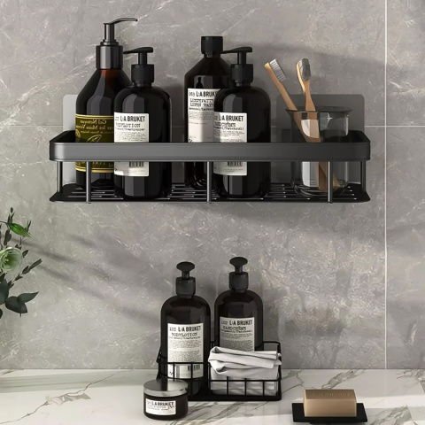 Półka Łazienkowa komplet 2 sztuki pod prysznic Wisząca Aluminiowa Koszyk organizer LOFT Półka Łazienkowa komplet 2 sztuki pod prysznic Wisząca Aluminiowa Koszyk organizer LOFT