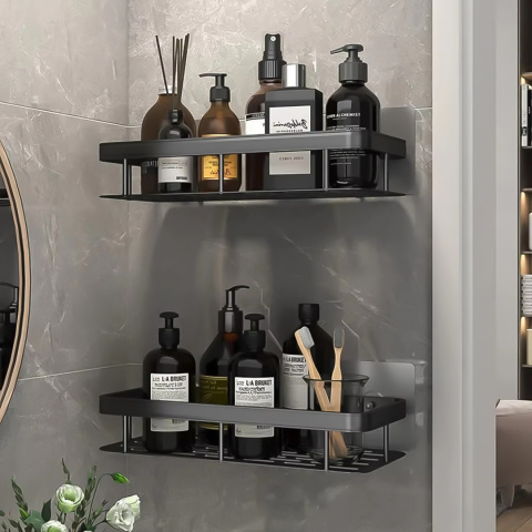 Półka Łazienkowa komplet 2 sztuki pod prysznic Wisząca Aluminiowa Koszyk organizer LOFT Półka Łazienkowa komplet 2 sztuki pod prysznic Wisząca Aluminiowa Koszyk organizer LOFT