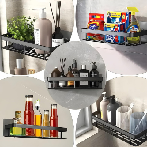 Półka Łazienkowa komplet 2 sztuki pod prysznic Wisząca Aluminiowa Koszyk organizer LOFT Półka Łazienkowa komplet 2 sztuki pod prysznic Wisząca Aluminiowa Koszyk organizer LOFT