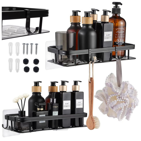 Półka Łazienkowa komplet 2 sztuki pod prysznic Wisząca Aluminiowa Koszyk organizer LOFT Półka Łazienkowa komplet 2 sztuki pod prysznic Wisząca Aluminiowa Koszyk organizer LOFT