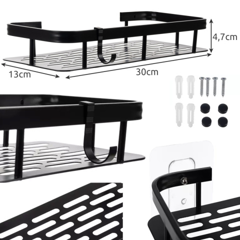 Półka Łazienkowa komplet 2 sztuki pod prysznic Wisząca Aluminiowa Koszyk organizer LOFT Półka Łazienkowa komplet 2 sztuki pod prysznic Wisząca Aluminiowa Koszyk organizer LOFT
