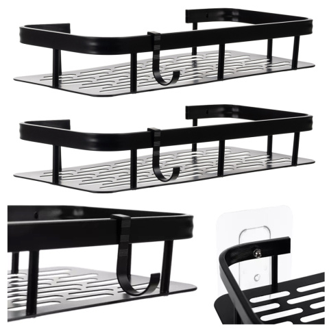Półka Łazienkowa komplet 2 sztuki pod prysznic Wisząca Aluminiowa Koszyk organizer LOFT Półka Łazienkowa komplet 2 sztuki pod prysznic Wisząca Aluminiowa Koszyk organizer LOFT